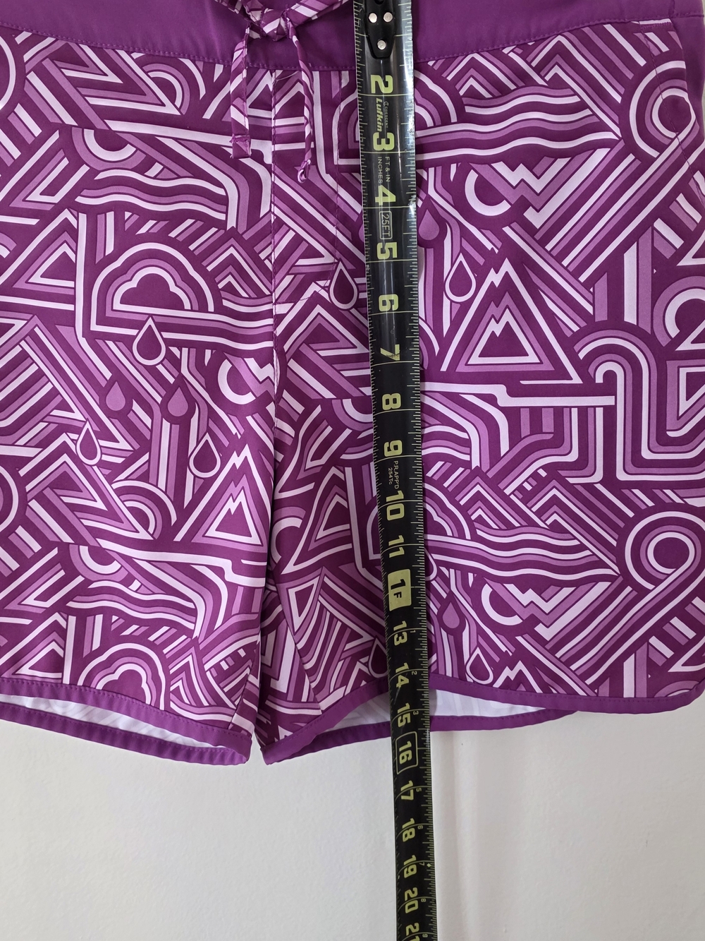 Women's Columbia Purple Geometric Athletic Shorts with Drawstring - Picture 9 of 9